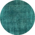 thumbnail image 1 of Ahgly Company Indoor Round Abstract Light Blue Modern Area Rugs, 6' Round, 1 of 4