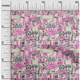 thumbnail image 2 of oneOone Rayon Pink Fabric Writing Text Fabric For Sewing Printed Craft Fabric By The Yard 56 Inch Wide, 2 of 4