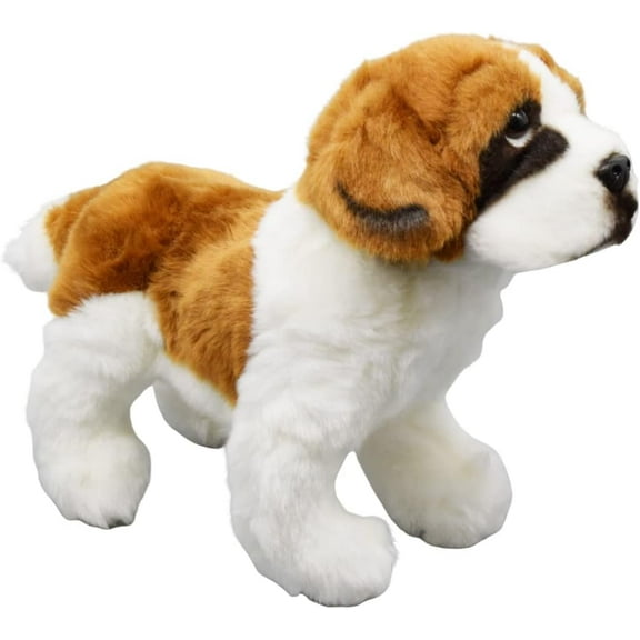Realistic Saint Bernard Stuffed Animal Plush Toy, Lifelike Dog Animal Plushies, Simulation Animals Doll