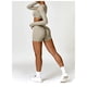 thumbnail image 3 of Conjuntos de entrenamiento de 2 piezas for mujer, sujetador deportivo acolchado de manga larga, trajes de gimnasio de cintura alta con, 3 of 6