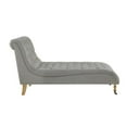 thumbnail image 4 of Vaida Chair Grey Linen 67L x 30.5W x 36H Button Tufted Front Wheel Casters, 4 of 9