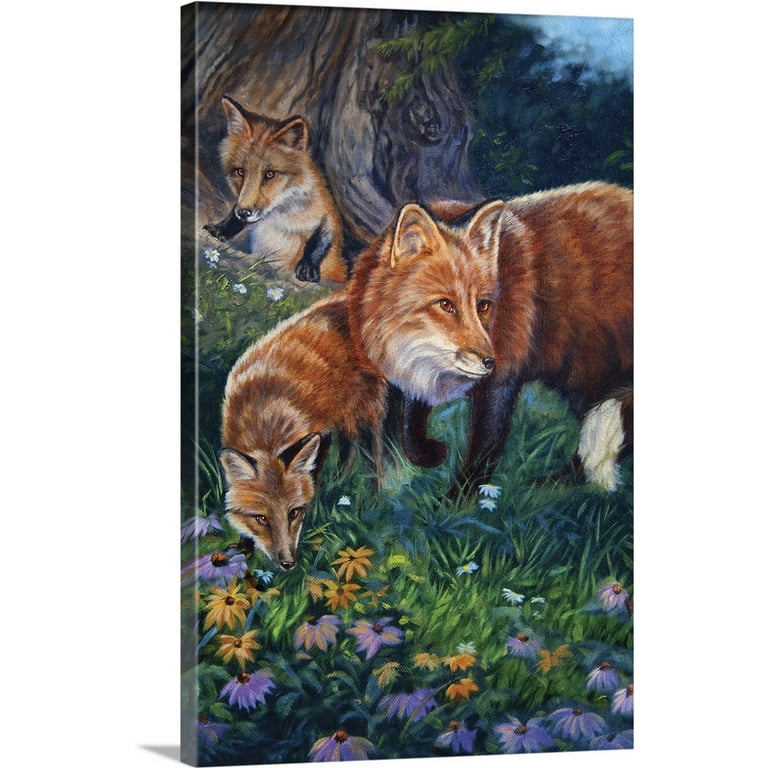 Great Big Canvas | Fox den Canvas Wall Art - 24x36, Size: 24 x 36