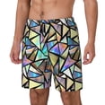 thumbnail image 1 of Cauagu Colored Glass Print Mens Swim Trunks Quick Dry Board Shorts Swim Shorts with Compression Liner Bathing Suits-X-Large, 1 of 6