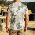 thumbnail image 3 of Homeyce Short Sleeve Camo Shirts for Men Camouflage Button Shirts Lightweight Soft Crew Neck T-Shirt Big and Tall Tee Shirts,Green XL, 3 of 5