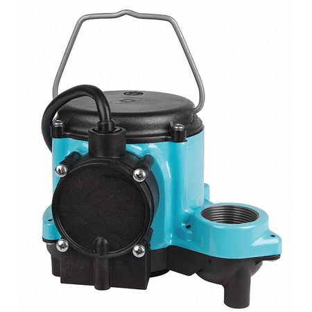- LITTLE GIANT Sump Pump,1/3 HP,1-1/2In NPT,18ft Max,CI 6-CIA