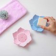 thumbnail image 2 of Soporte para jabonera de silicona con flores para baño, ventosa, fregadero, bañera, ducha, soporte para esponja, color rosa, 2 of 5
