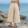 thumbnail image 5 of MLCDZ Women's Capri Palazzo Pants High Waist Wide Leg Baggy Lightweight Summer Beach Golf Camping Trendy Chino Cropped Trouser with Multiple Pockets, 5 of 10