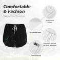 thumbnail image 4 of Cauagu Black Marble Print Women's 2 in 1 Running Shorts Athletic Workout Gym Yoga Shorts Running Shorts for Women-X-Large, 4 of 7