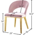 thumbnail image 4 of Meridian Furniture Roberto Pink Velvet Dining Chair, 4 of 5
