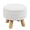 White, variant on 12.5" Round Pink Teddy Storage Ottoman, Wooden Leg Vanity Stool with Removable Lid, Multifunctional Sherpa Fleece Footrest Stool for Living Room, Bedroom, and Nursery