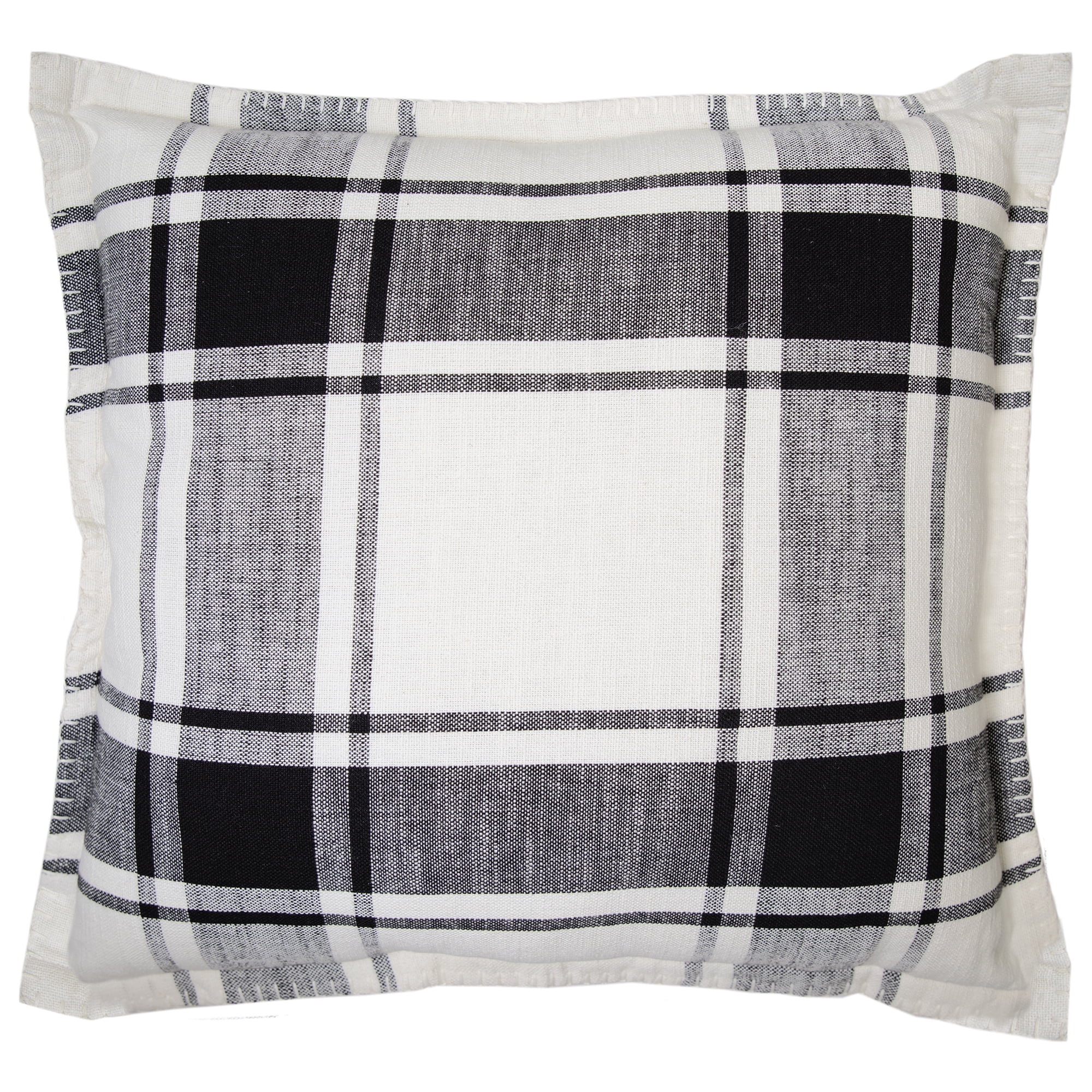 white plaid pillow