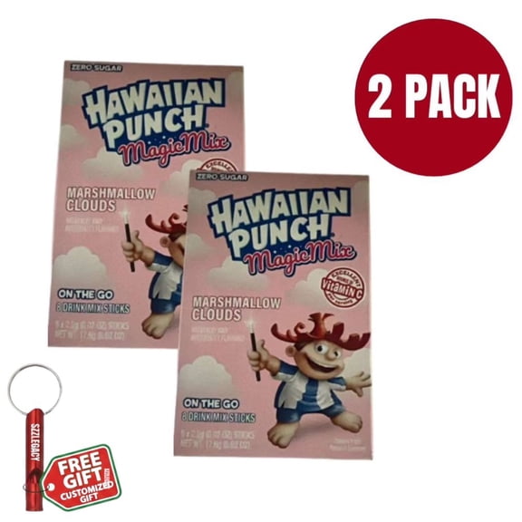 Hawaiian Punch Magic Mix Marshmallow Clouds Drink Mix (2 Pack) – Zero Sugar On-The-Go Powder Sticks with Vitamin C