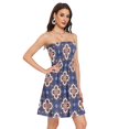 thumbnail image 2 of Dailycode Summer Dresses for Women Strapless Casual Beach Cover Ups Folk Art Arabesque Tube Top Sundress, 2 of 8