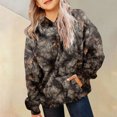 thumbnail image 5 of kmaduk Light Camo Hoodies for Teen Girls Cute Sweatshirt Maple Leaf Print Oversized Fleece Sweatshirts Pullover Tops with Pocket (Black, 10-11 Years), 5 of 6