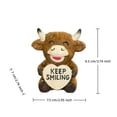 thumbnail image 3 of Valentines Day Ornament Smiling Highlands Cow Resin Figurine Statue Home Desktop Decor, 3 of 7