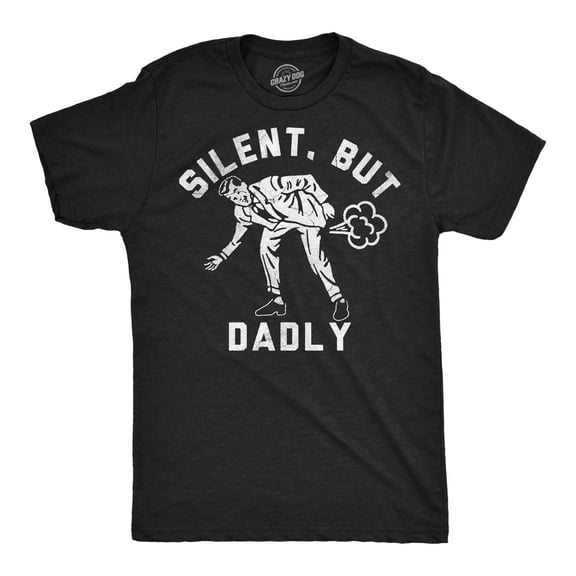 Mens Funny T Shirts Silent But Dadly Sarcastic Dad Fart Graphic Novelty Tee for Men Graphic Tees