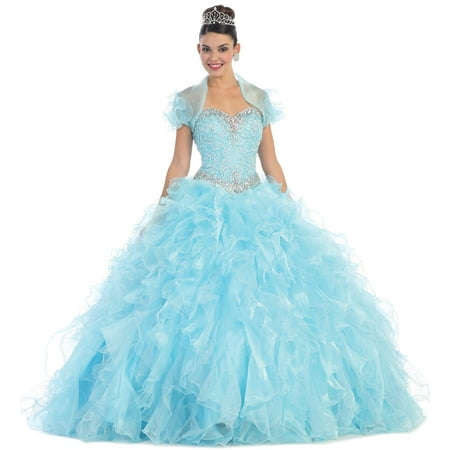 Printed Strapless Gown - STRAPLESS DEBUTANTE BALL ROOM GOWN