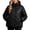 Black, variant on QIYAGBSA Winter Coats for Women Puffer Jacket Diamond Quilted Hooded Full Zip Stand Collar Ring Pull Side Pockets Ribbed Cuffs for Cold Weather Casual