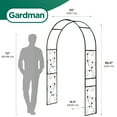 thumbnail image 3 of Gardman Botanical 7 Black Steel Arbor, Elegant Design with Botanical Vine, 3 of 4