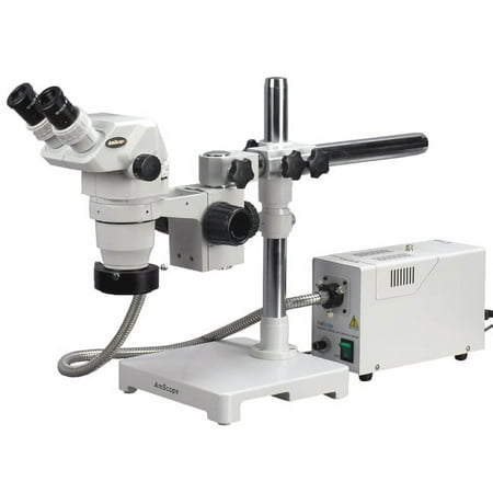 AmScope 6.7X-90X Stereo Zoom Microscope on Boom w/ Fiber Optic Ring Light New price history on PriceWatchPro