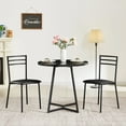 thumbnail image 4 of VECELO 3 Piece Dining Table Set with 2 Chairs, Small Kitchen Table Set for 2, Metal Frame and Wood Table Set for Dining Room, Living room, Small Spaces, Black, 4 of 12