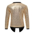 thumbnail image 4 of Patlollav Mens Casual Solid Long Sleeve Sequin Dance Dress Cardigan Jacket, 4 of 6