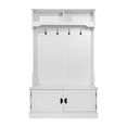 thumbnail image 6 of BizChair Double Door Coat Rack 2 Upper Storage Cubbies Storage Bench Hall Tree, 6 of 14