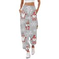 thumbnail image 1 of Gibobby pantalones de yoga Leggings sueltos con cordón de cintura elástica para mujer, pantalones casuales con estampado navideño, pantalones de chándal para correr (Gris, L), 1 of 3