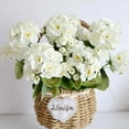 thumbnail image 4 of Morttic 2Pcs Artificial Geraniums Silk Flowers Outdoor Faux Flowers for Home Garden Patio Grave Vase Table Centerpiece Decoration, White, 4 of 5