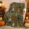 thumbnail image 5 of MInHoues 59×39" Halloween Decorative Throw Blanket, Western Cowboy Ghost and Pumpkin Pattern, Soft Cozy Flannel Plush Blanket for Couch and Bed, Seasonal Fall Home Decor, 5 of 6