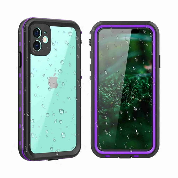 Dteck Full Body 360 Protective Shockproof Dirtproof Sandproof IP68 With Build in Screen Protector Phone Case, For iPhone 11 Pro Max (6.5 inch), purple