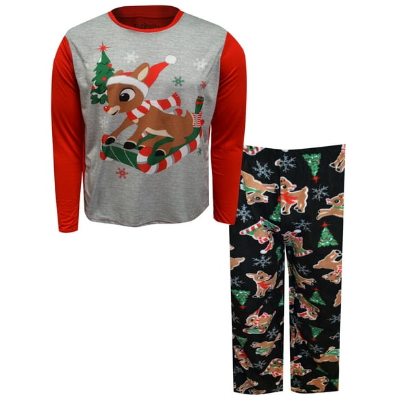 Briefly Stated Mens Rudolph The Red-Nosed Reindeer Guys Christmas Pajama (Small)
