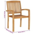 thumbnail image 2 of vidaXL 2x Solid Teak Wood Garden Chairs with Cushions Seating Multi Colors, 2 of 12