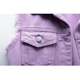 thumbnail image 3 of chouyatou Women's Fashion Sleeveless Regular Lightweight Button Front Candy Color Ripped Denim Vest Jacket, 3 of 5