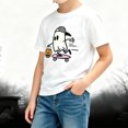 thumbnail image 2 of Wdgfv Kids Boys Simple Halloween Short Sleeve Tee, Crew‑Neck Shirt with Jack‑o‑Lantern Pumpkin Face Graphic, Plain‑Style Casual Top for Summer & Fall 8-9 Years, 2 of 5