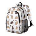 thumbnail image 2 of Multicolor Cat White Pattern Backpack for School, Cute School Bag with Adjustable Shoulder Straps and Padded Back, 15"x11.42"x5.5", 2 of 5