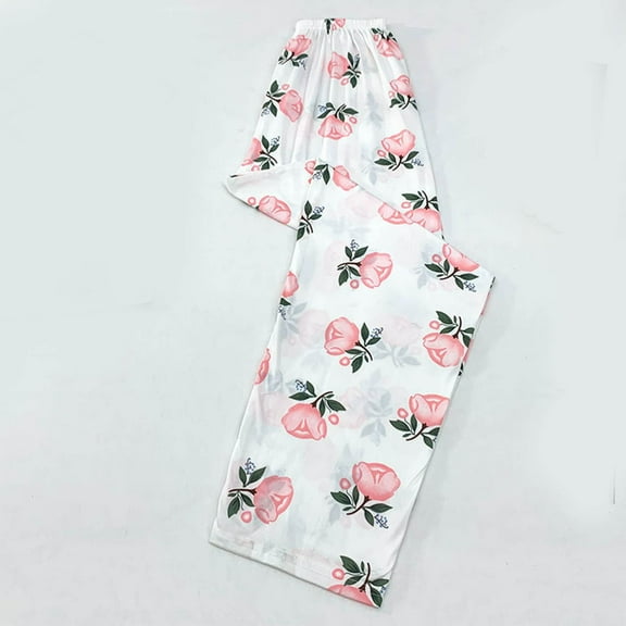 ALLLIST Floral Ladies Pajamas Knit Sleep Pants Casual Loungewear Ladies M-2XL