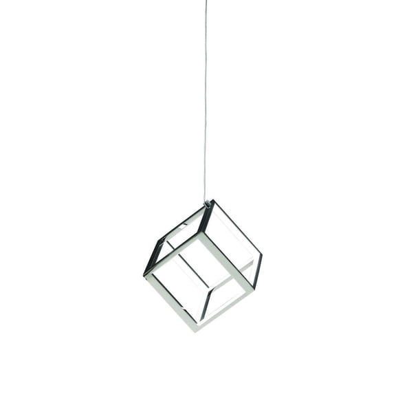 Bethel International LED Single Pendant Lighting Shiny Nickel Aluminum & Acrylic