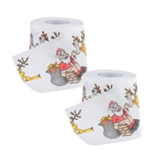 Oleegame 2PC Trashcans For Bedroom Home Santa Claus Bath Toilet Roll Paper Christmas Supplies Xmas Decor Tissue A