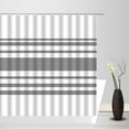 thumbnail image 2 of Gray White Shower Curtain Grey and White Stripes Abstract Geometric Abstraction Bandage Modern Fashion Elegant Fabric Curtain Bathroom Decor Sets with Hooks, 2 of 3