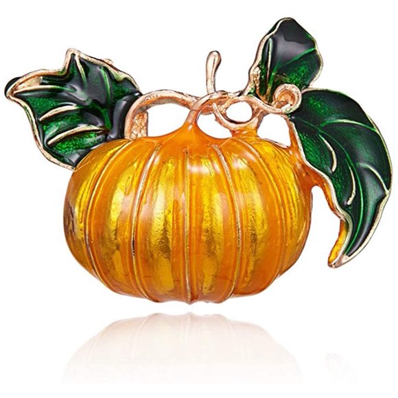 Halloween Enamel Pumpkin Brooch Pins, Cute Funny Rhinestone Hat Witch Pin Jewelry Gift for Men Women