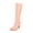 Pink Knee High Boots, variant on Women's Knee High Boots Stilettos Heel Pointed Toe Dress Boots Faux Leather Over The Knee Boots Beige 36