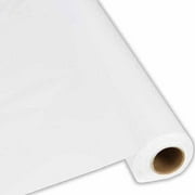 Angle View: 40"W Plastic Table Cover, 250' Roll, White