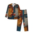 thumbnail image 1 of Fotbe Abstract Colorful Duality Pijama de Hombre con Estampado de Manga Larga, Conjunto de 2 Piezas, Ropa de Dormir Suave y Cómoda con Bolsillos-Small, 1 of 7