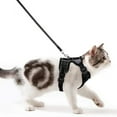 thumbnail image 3 of Cat harness, cat leash with cat harness, adjustable cat harness with lead, escape prevention, reflective harness set for small to medium cats/S/Pink, 3 of 9