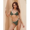 thumbnail image 6 of Womens Triangle Bikini Swimsuit String Halter Two Piece Bathing Suits, 6 of 6