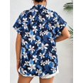 thumbnail image 7 of Zeagoo Women's Hawaiian Button Down Shirts Casual Short Sleeve Floral Tropical Print Summer Blouse Tunic Top, 7 of 7