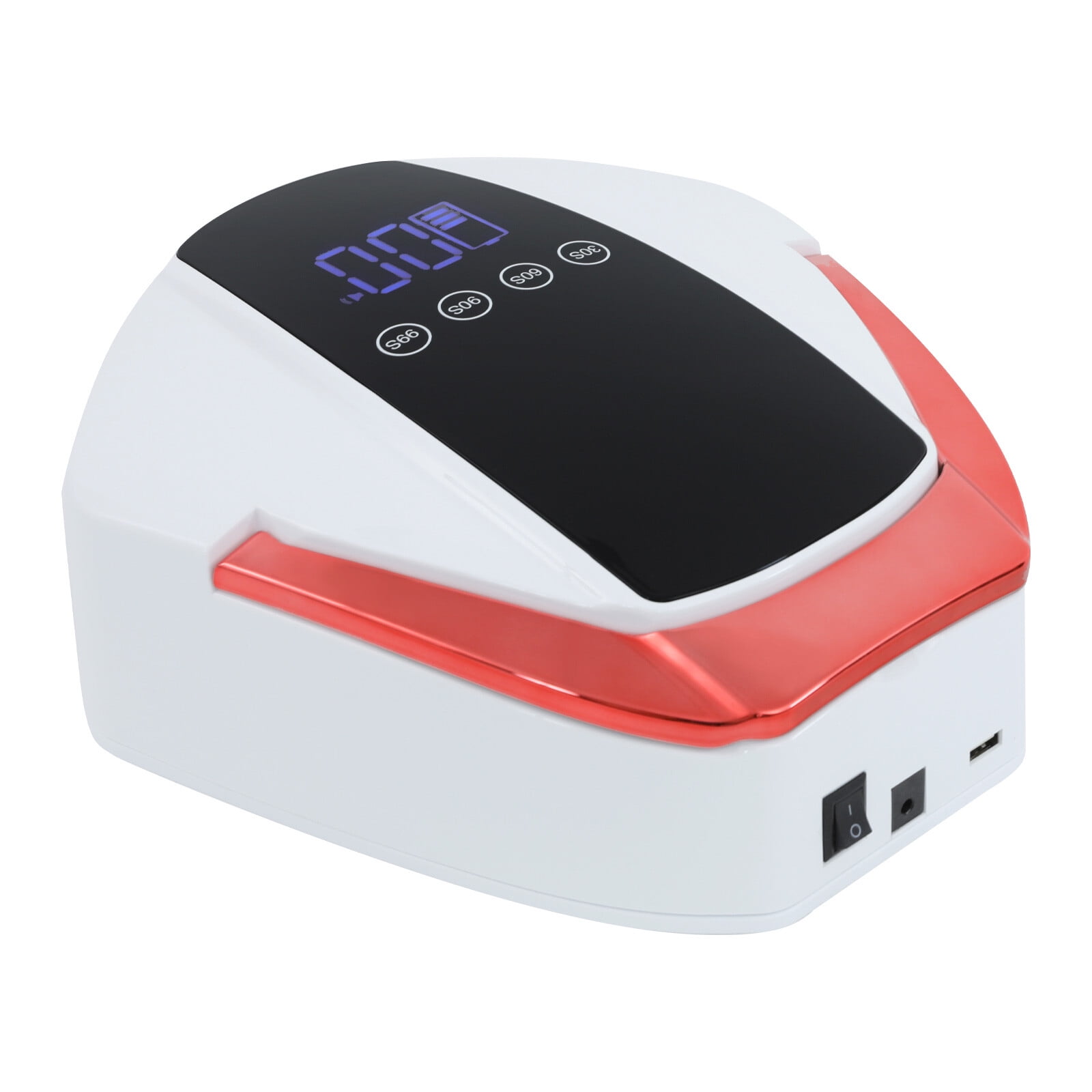 1 PCS Rechargeable Nail Lamp, LED Manicure Desk Lamp, Automatic Sensor UV LED Nail Dryer, White+ Red+ Black
