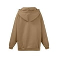 thumbnail image 5 of Dwellite Zip Up Hoodies Women 2025 Fall Winter Oversized Sweatshirs Casual Drawstring Pullover Tops Y2k Clothes Long Sleeve Jackets Camel M, 5 of 5