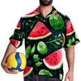 thumbnail image 4 of Watermelon Men's Short Sleeve Poplin Shirt, Button Down Casual Summer Beach Printed Unisex Shirt, 4 of 6